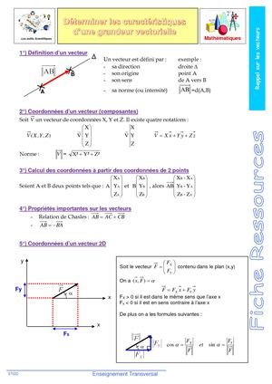 ETT MATH/PHYS Rappel Vecteurs