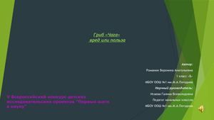 СЛАЙДЫ К НАУЧНОЙ РАБОТЕ