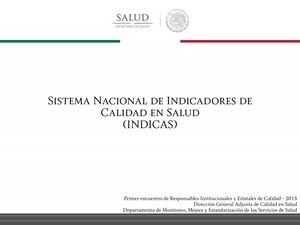 Sistema Nacional de Indicadores de Calidad en Salud (INDICAS)
