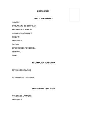 Hoja De Vida