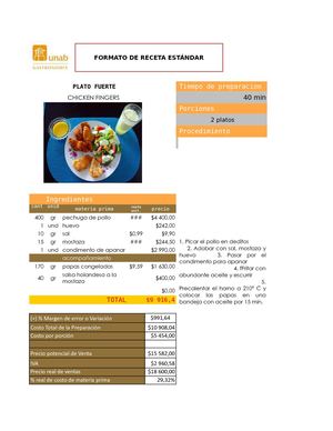Camila Reyes Receta Estandar