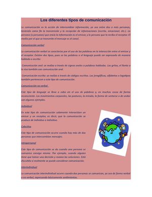 Los Diferentes Tipos De Comunicación