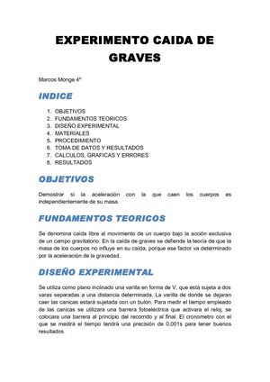 Experimento Caida De Graves