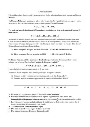 I Numeri Relativi
