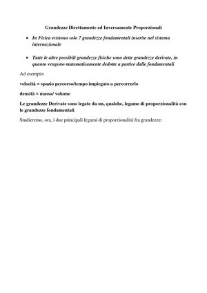 Proporzionalita Fra Grandezze
