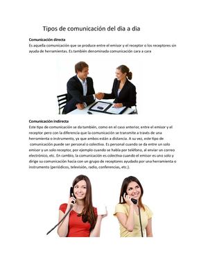 Tipos De Comunicación Del Dia A Dia