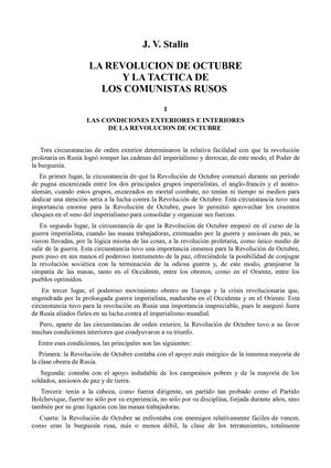 La Revolución De Octubre Y La Táctica De Los Comunistas Rusos Stalin (1)