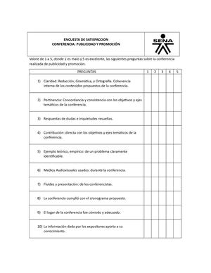 ENCUESTA DE SATISFACCIÓN