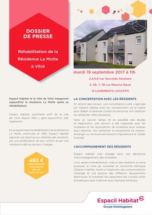 DP - Réhabilitation de la Résidence La Motte à Vitré
