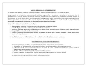Como Seleccionar Un Mercado Objetivo