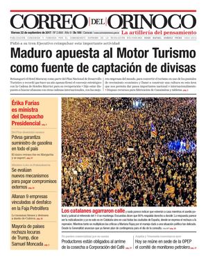 Correo del Orinoco del viernes 22 septiembre de 2017 No. 2.868