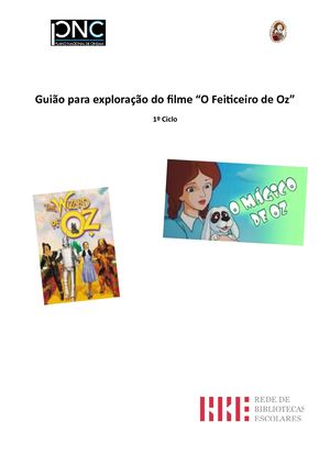 O Feiticeiro De Oz Guião De Exploração 1º Ciclo