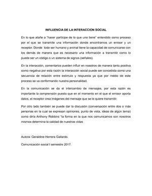 Influencia Interacción Social