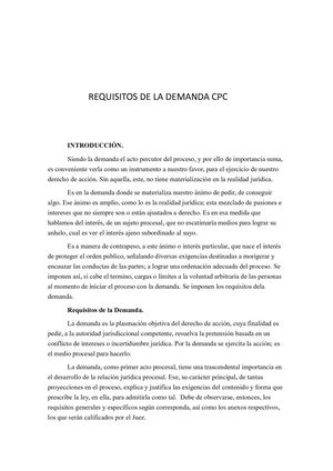 Requisitos De La Demanda Cpc