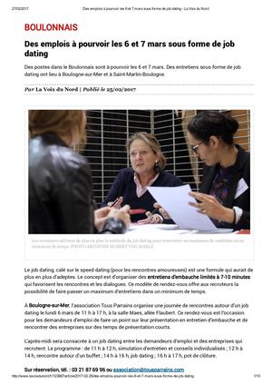 Des Emplois à Pourvoir Les 6 Et 7 Mars Sous Forme De Job Dating La Voix Du Nord