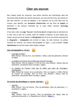 Citer Ses Sources