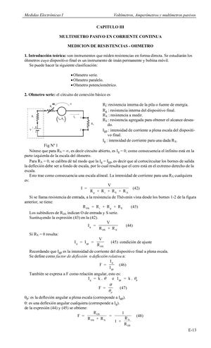 Multimetro Pasivo Medicion De Resistencias Ohmetro