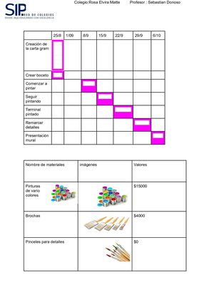 Rayen Rojas Ruiz Unidad 3 Crear Su Propia Carta Gantt Grupal Lista De Pasos Del Proyecto Materiales Y Herramientas (1)
