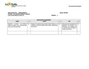 Indicadores 4to Periodo Luisa Mazuera