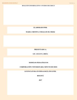 Boletin Informativo Ovidio Decroly