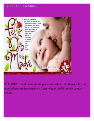 Feliz Dia De La Madre