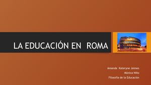 La Educacion En Roma