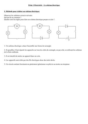 C01 Fiche 01 Le Schema Electrique
