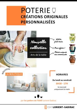 ESAT Lorient Sadirac : Dépliant Poterie