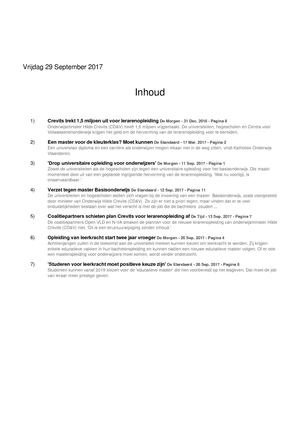 Persdossier Academische Lerarenopleiding 2017 09