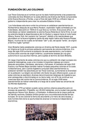 Fundación de las colonias