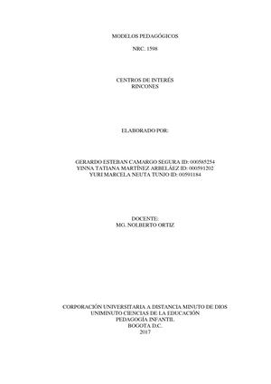 Modelos Pedagógicos Rincones