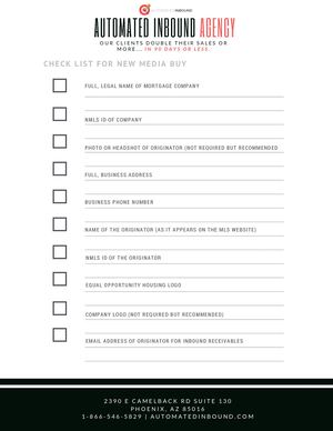 Mortgage Originators & Loan Officers - Media Buy Compliance Checklist