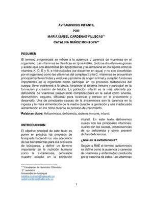 Avitaminosis Infantil