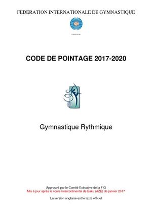 GRS Code de Pointage 2017 - 2020