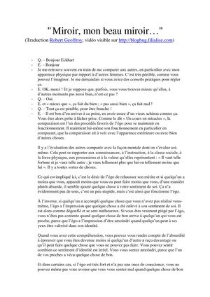 Miroir, mon beau miroir... - Eckhart Tolle