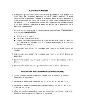 Arboles Recorridos Ejercicios
