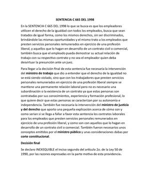 Sentencia C 665 Del 1998