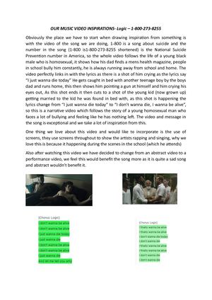 OUR MUSIC VIDEO ANALYSIS