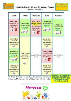 Horaires Rentrée Sept 2017