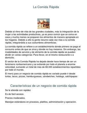 La Comida Rápida