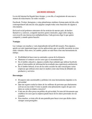 Las Redes Sociales (Ensayo)