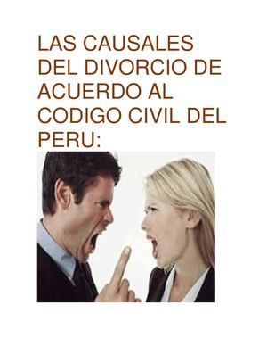 Las Causales Del Divorcio De Acuerdo Al Codigo Civil Del Peru