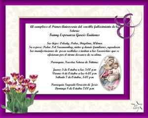 Tarjeta 1aniversario Mama