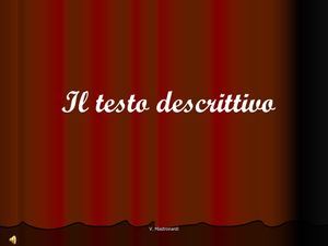 Il Testo Descrittivo