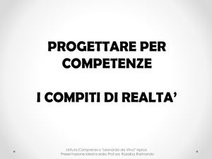 Competenze Compito Di Realtà
