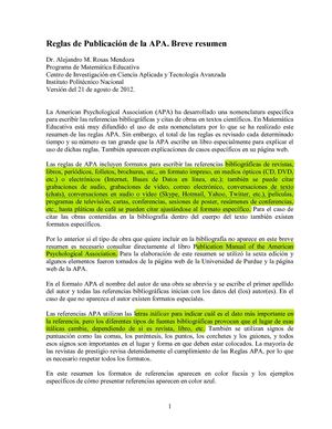 Reglas Apa Para Referencias Bibliograficas Y Citas V2012