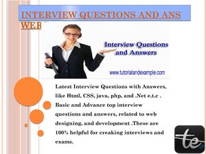 Interview Questions And Answers