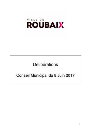 CM du 8 Juin 2017 - Ville de Roubaix