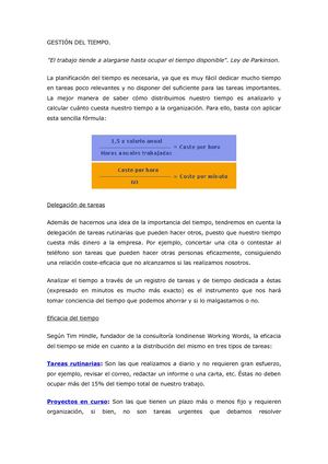 Gestión Del Tiempo