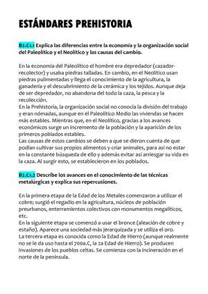 Estándares Prehistoria